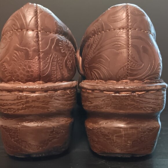 BOLO Brown Paisley / Lace Slip-on Women's Clogs Size 6 - Picture 5 of 10